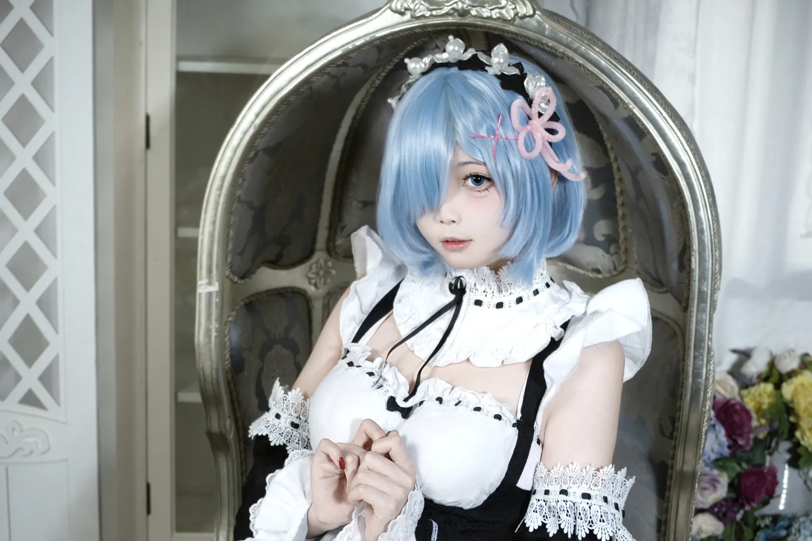 女仆装, 从零开始的异世界生活, 蕾姆cos, 复古写真, 白丝cos