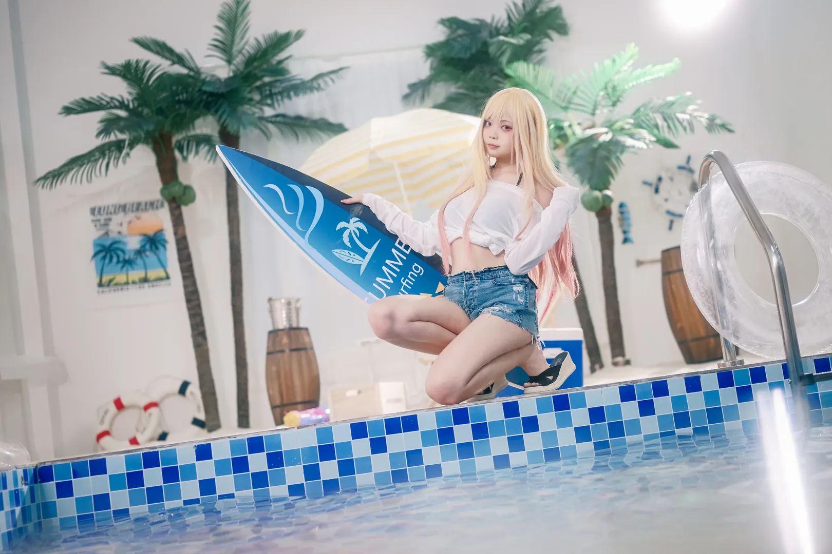 Cosplay photography, Marin Kitagawa cosplay, My Dress-Up Darling, Japanese cute items, Poolside swimsuit - Image 4