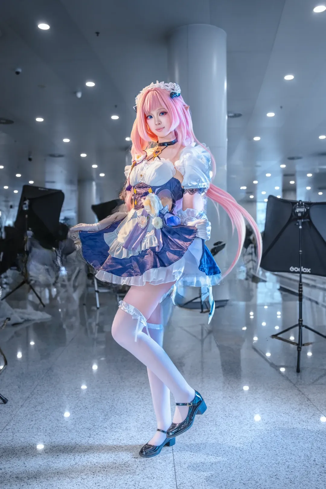 爱莉希雅cos, 二次元少女, 崩坏三, 白丝, cosplay摄影 - 第1张