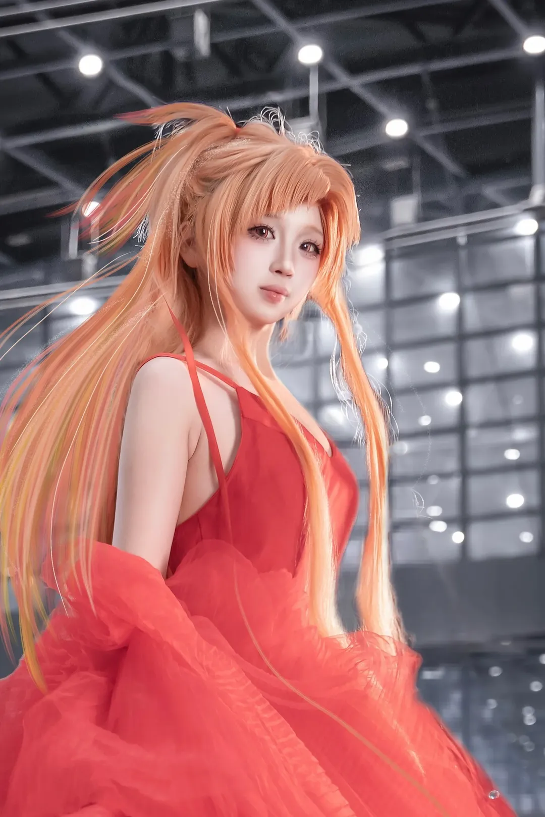漫展返图, 二次元cosplay, 亚丝娜cos, 刀剑神域, 红裙正片 - 第2张