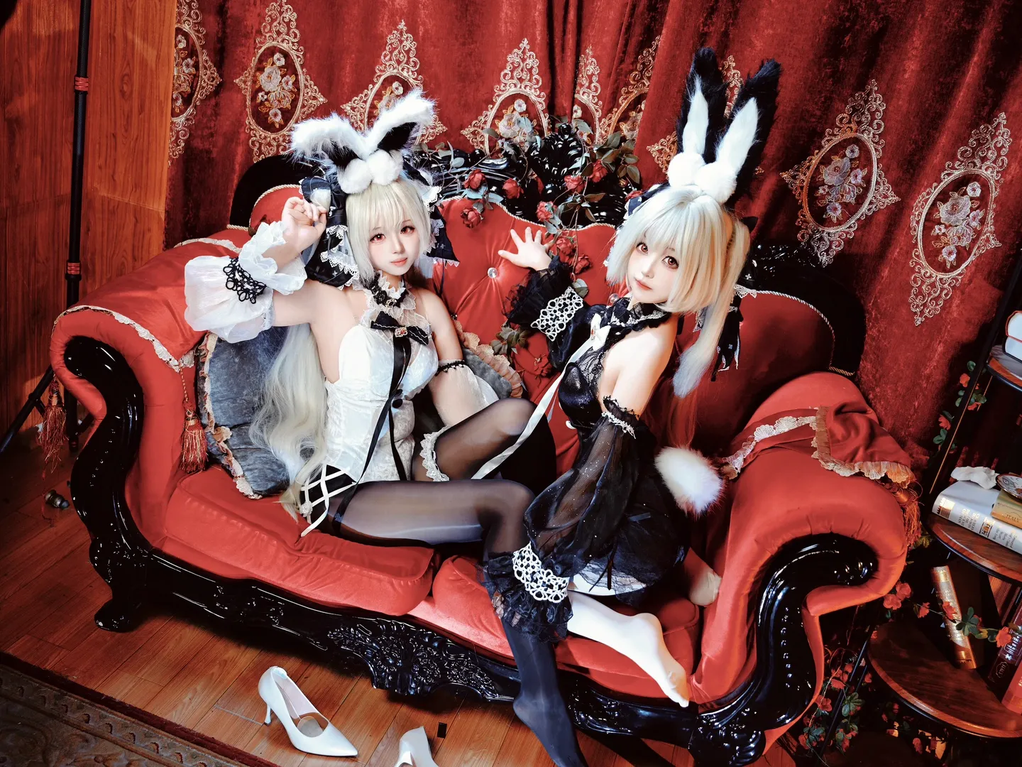 碧蓝航线, 可畏cos, Coser日常, 丝袜cosplay, 复古兔女郎