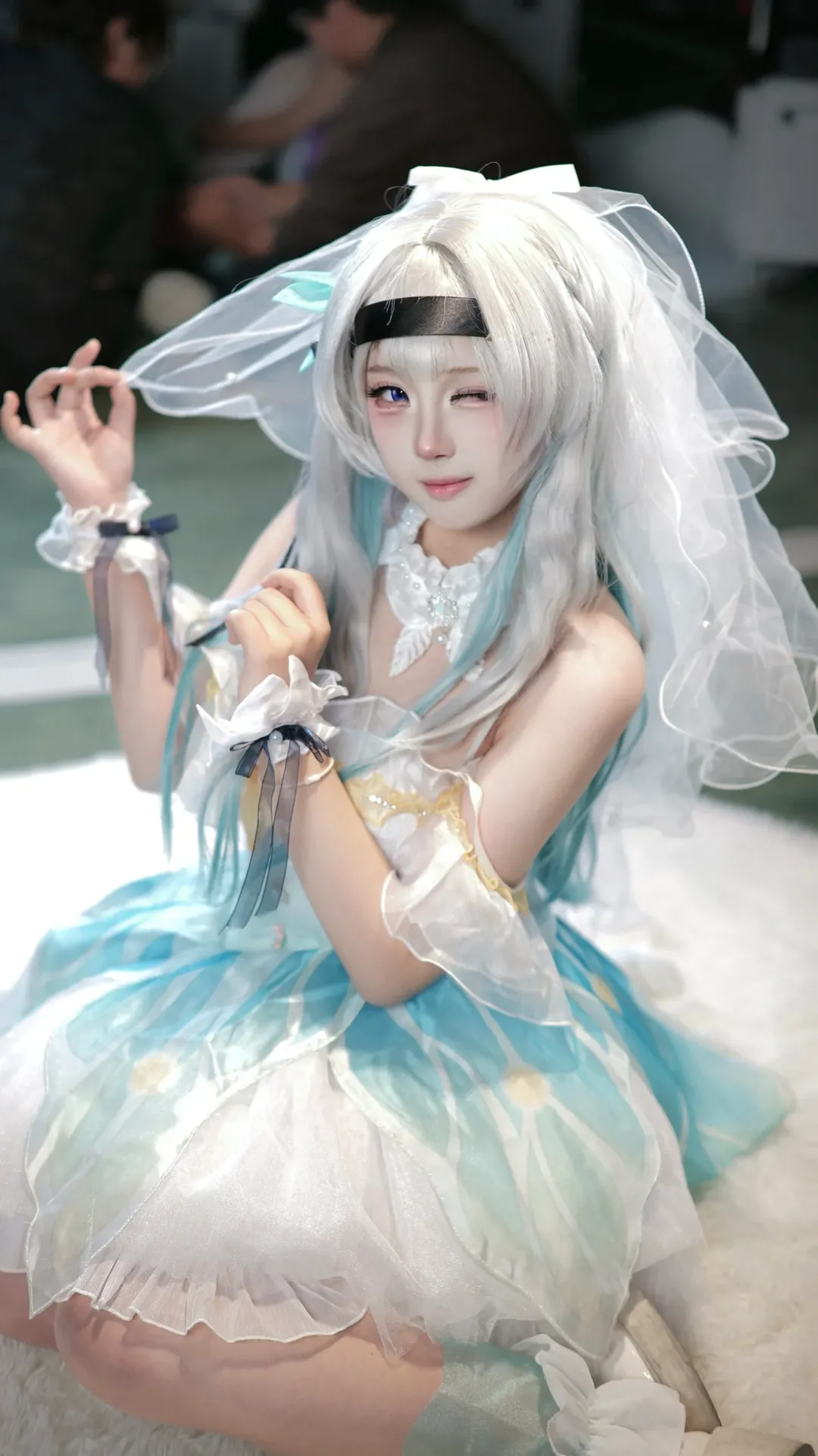 二次元, cosplay, 崩坏星穹铁道, 流萤cos, 白丝穿搭 - 第1张