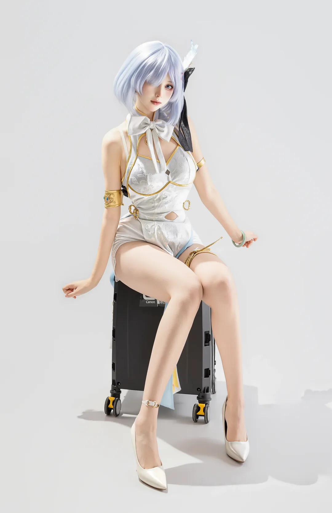 二次元, cosplay, 蕾姆cos, 白色礼服, 从零开始异世界 - 第1张
