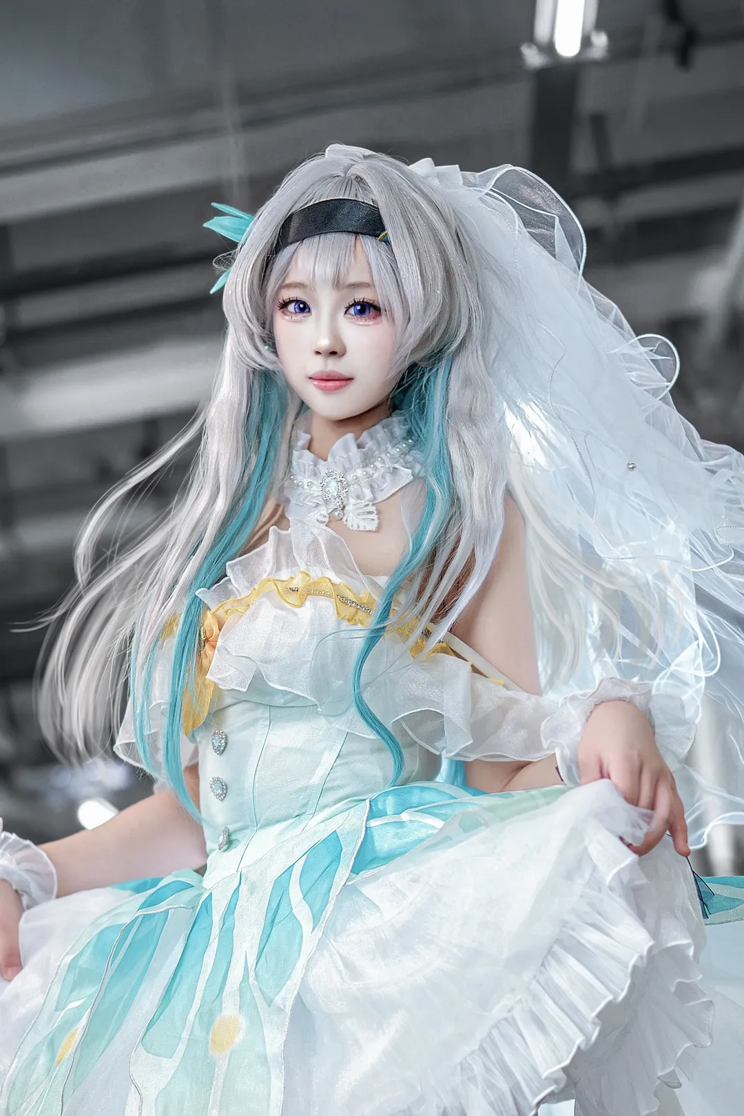 崩坏星穹铁道, 流萤cos, 二次元cosplay, 摄影棚拍摄, 白色丝袜 - 第2张