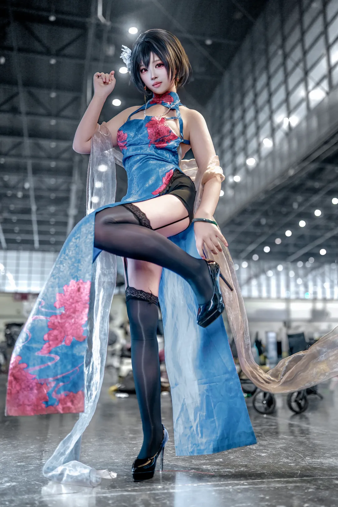 Azur Lane, Convention photography, Black stockings cosplay, Onee-san cosplay, Chien Wu cosplay