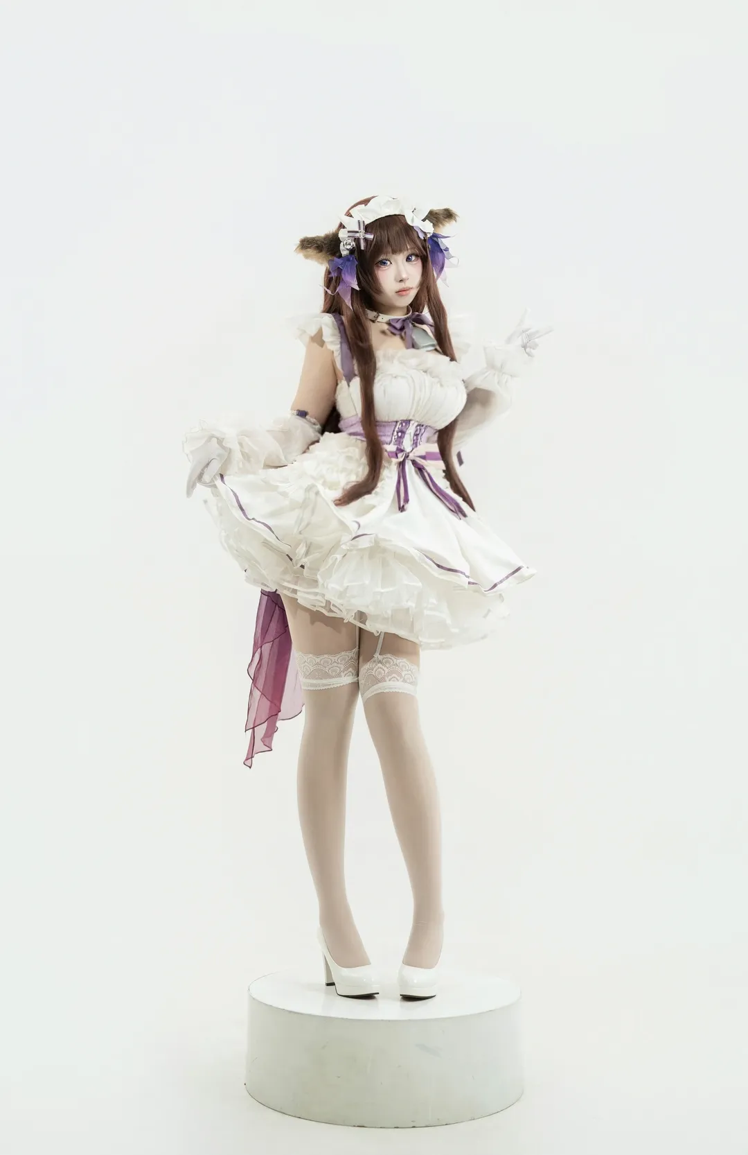 碧蓝航线, 二次元cosplay, 樫野cos, 白丝穿搭, 兽耳女仆