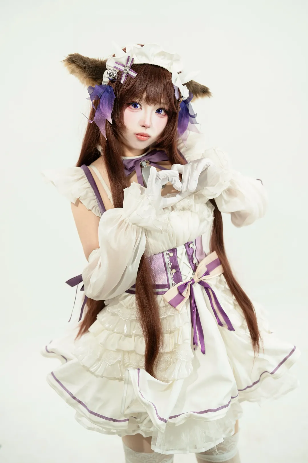 碧蓝航线, 二次元cosplay, 樫野cos, 白丝穿搭, 兽耳女仆 - 第3张