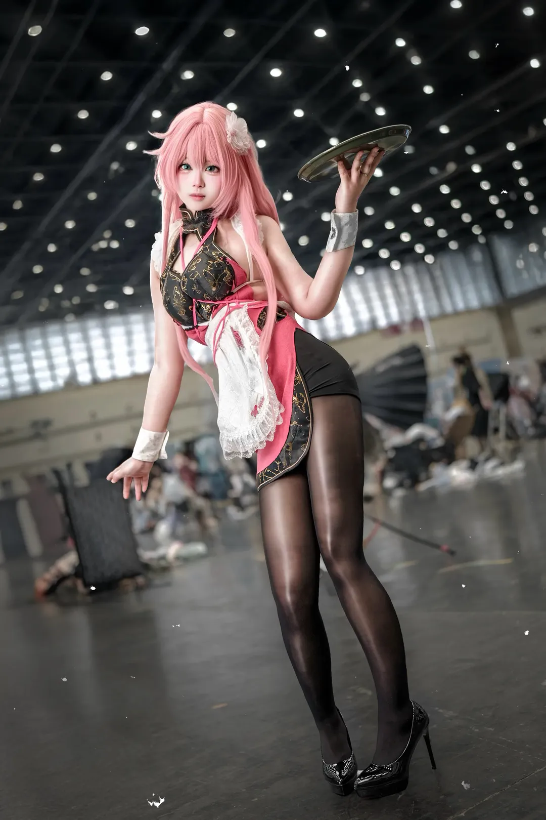 勝利の女神：NIKKE, 二次元コスプレ, イベント撮影, 黒ストッキングコスプレ, ベルベット コスプレ