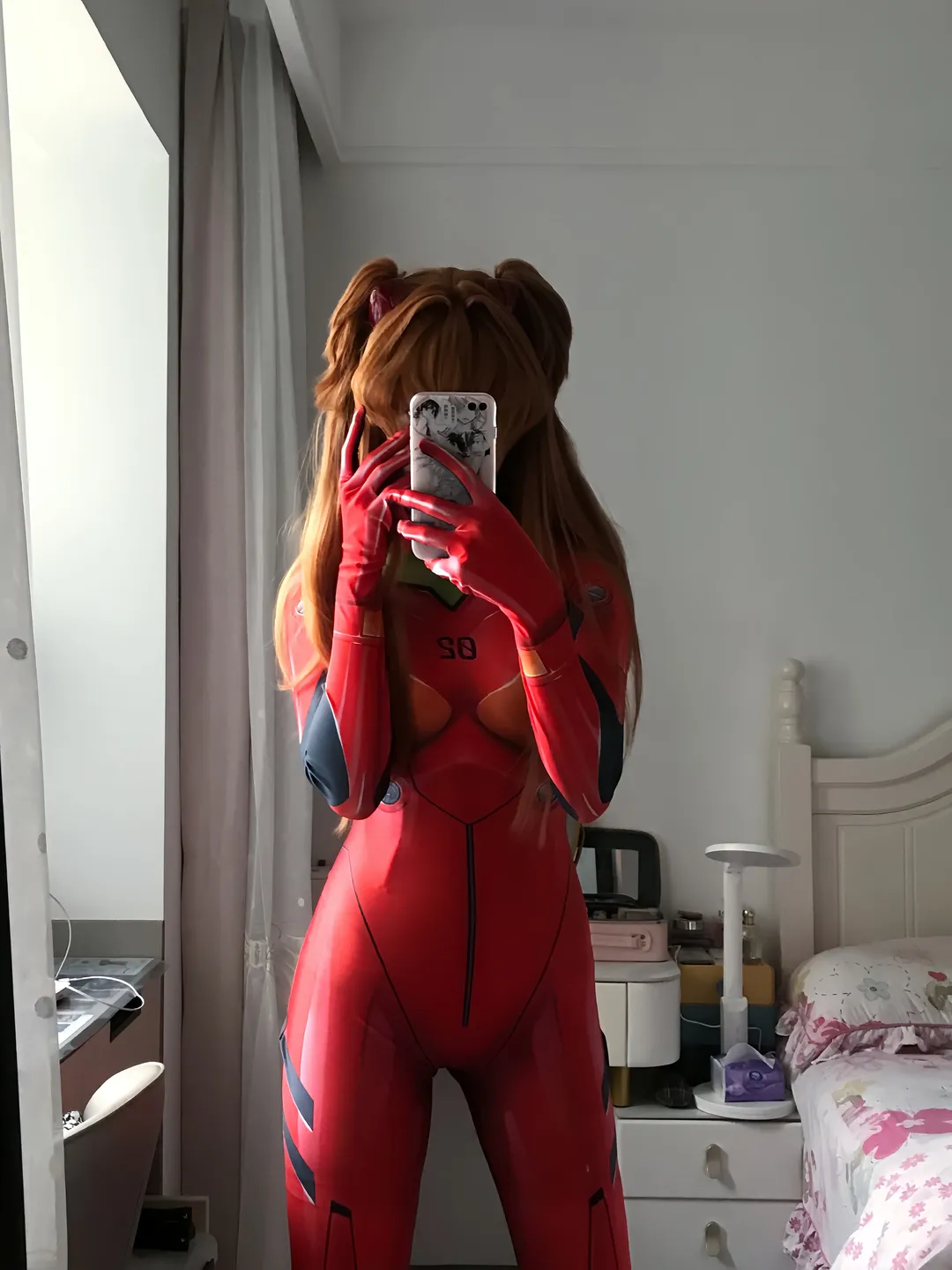 アスカコスプレ, 二次元ファッション, コスプレ試着, 赤いボディスーツ, 新世紀エヴァンゲリオンEVA - 4枚目