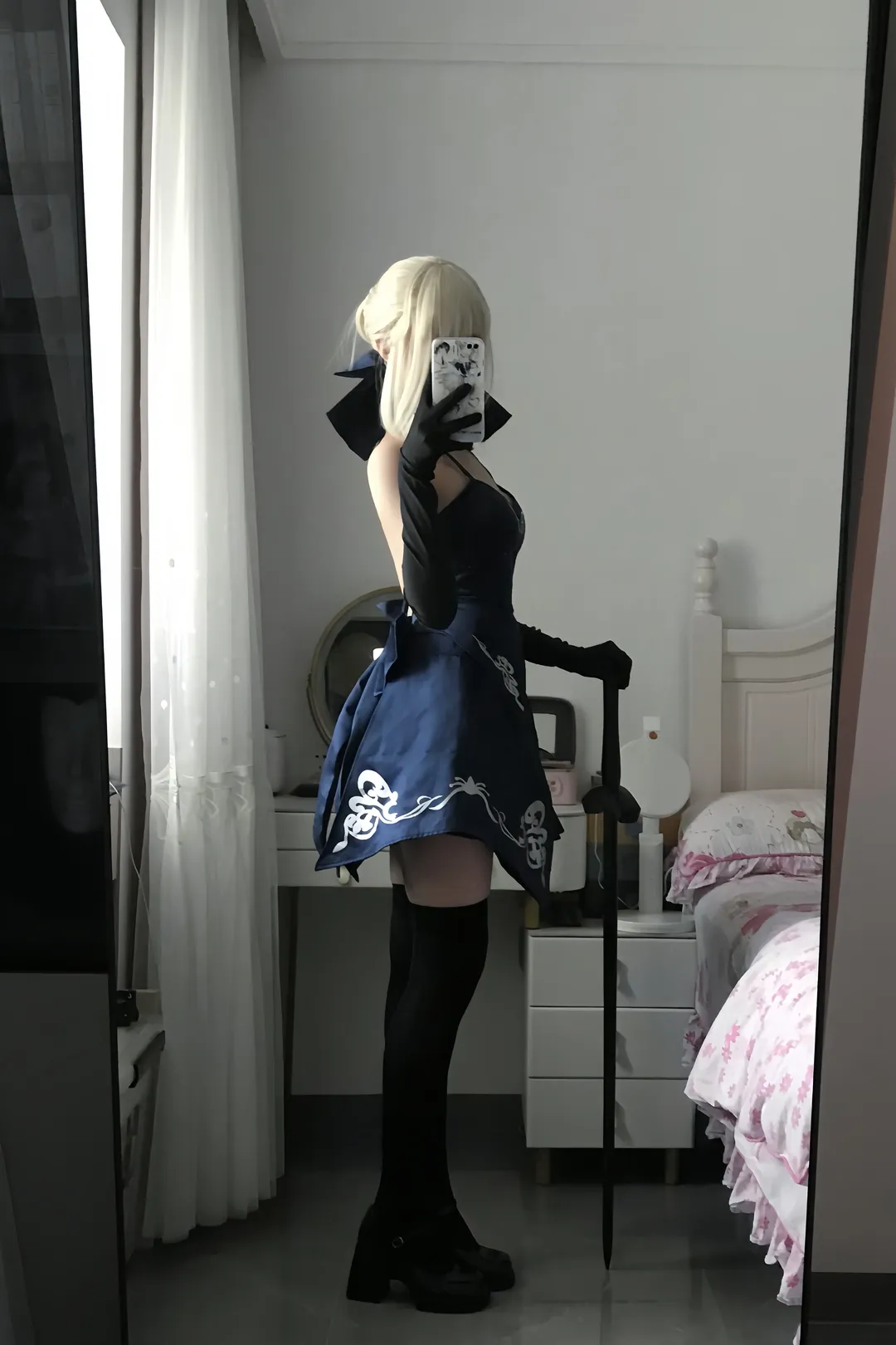 阿尔托莉雅cos, Fate, 黑丝, 黑呆, cosplay试衣 - 第2张