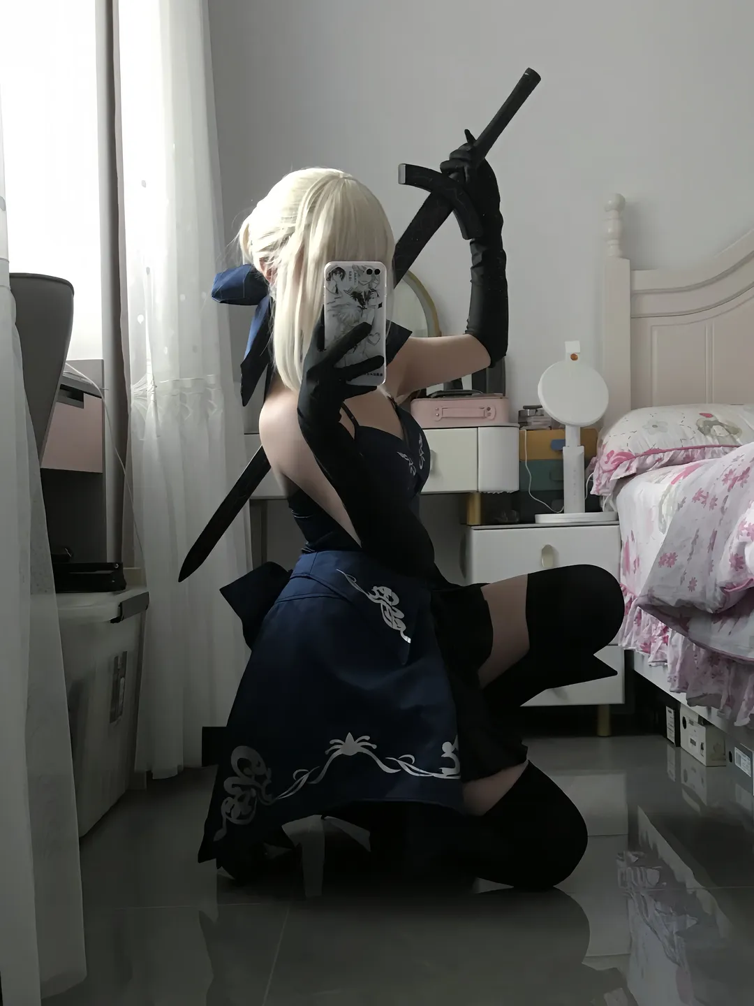 阿尔托莉雅cos, Fate, 黑丝, 黑呆, cosplay试衣 - 第3张