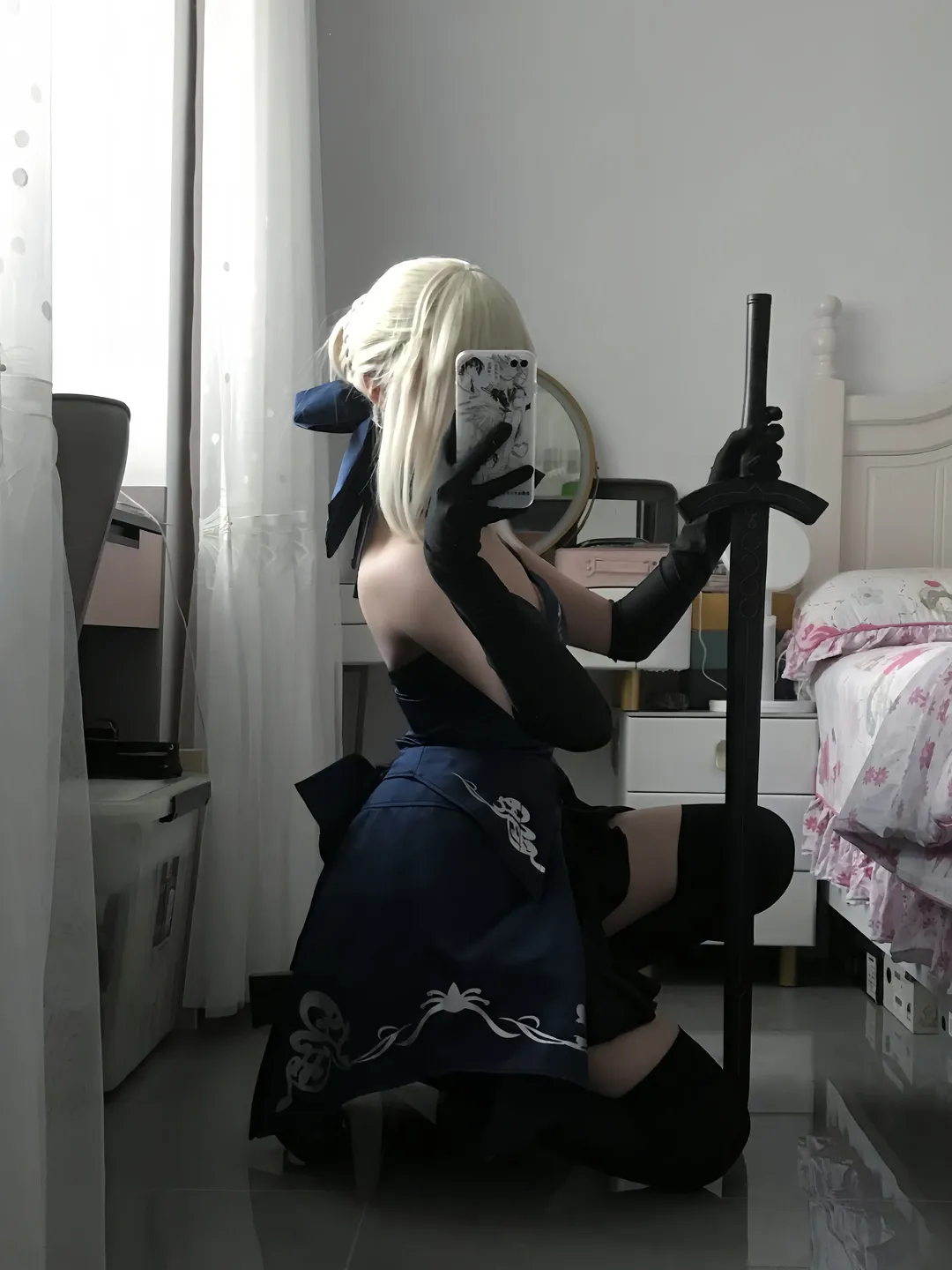 阿尔托莉雅cos, Fate, 黑丝, 黑呆, cosplay试衣 - 第4张
