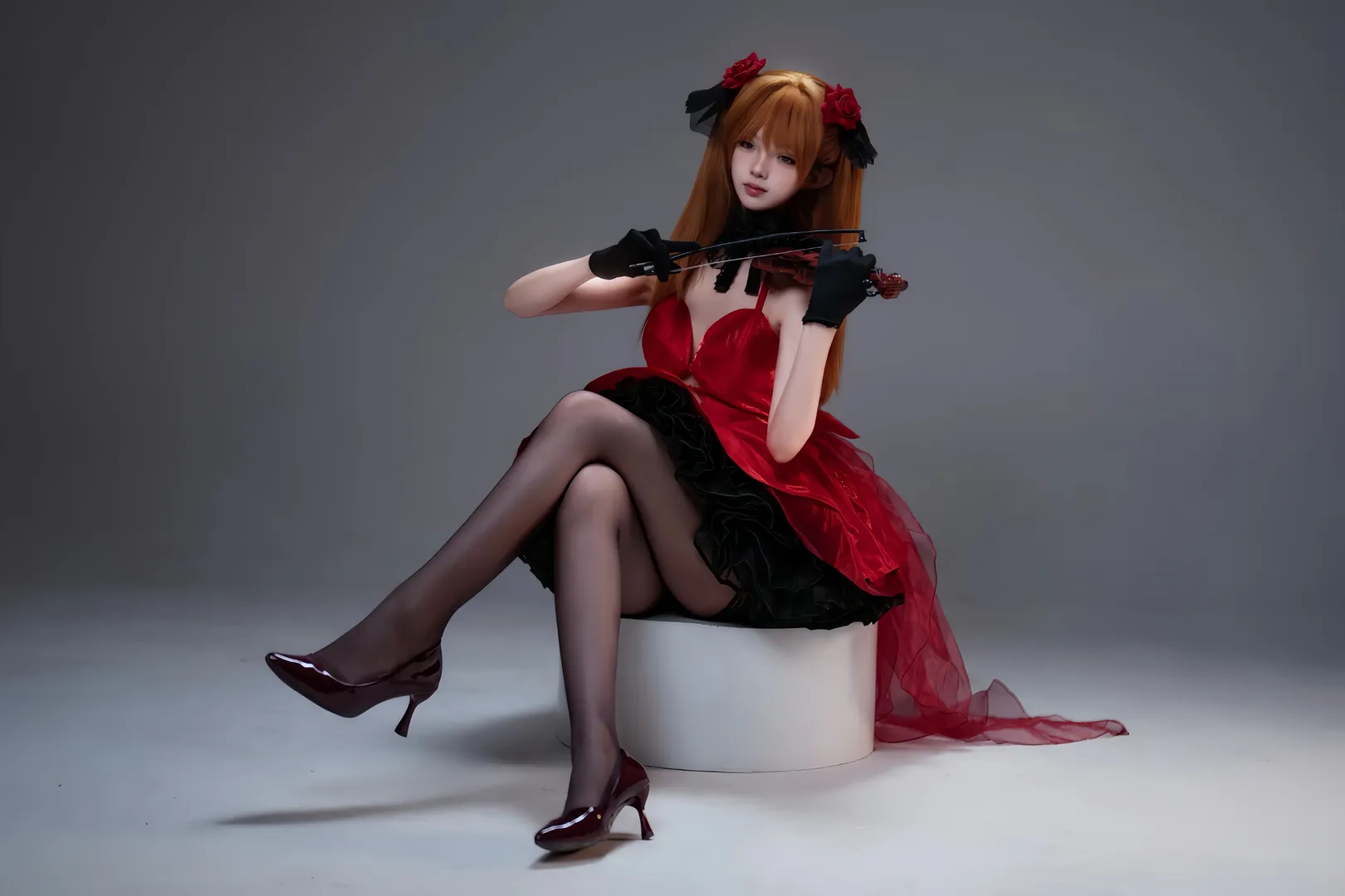 明日香cos, 黑丝穿搭, NIKKE胜利女神, EVA新世纪福音战士, 欧美妆容 - 第3张