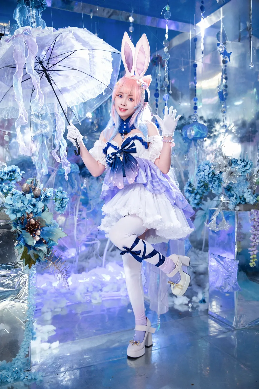原神, 珊瑚宮心海 コスプレ, うさ耳スタイル, 心海お誕生日おめでとう, クラゲテーマ