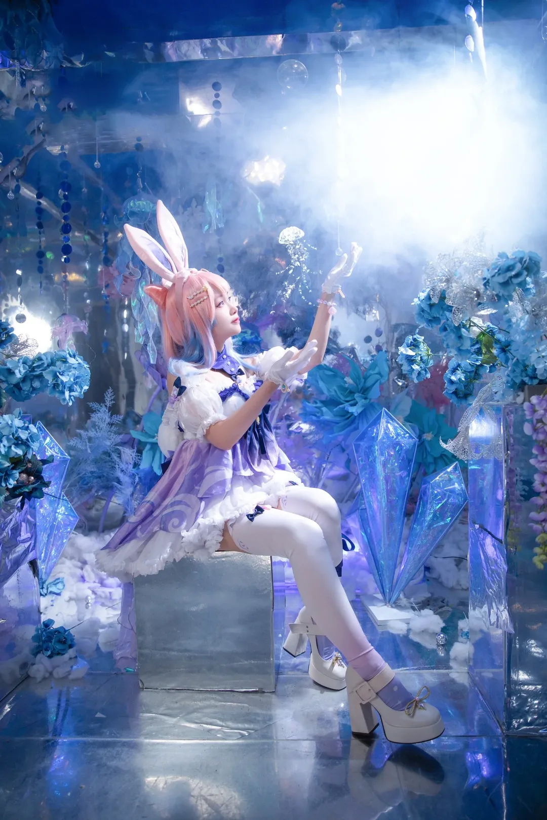 Genshin Impact, Sangonomiya Kokomi cosplay, Bunny ear style, Happy Birthday Kokomi, Jellyfish theme - Image 3