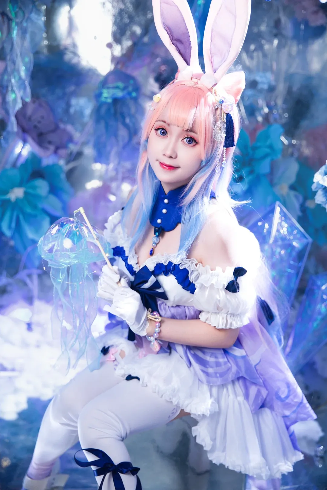Genshin Impact, Sangonomiya Kokomi cosplay, Bunny ear style, Happy Birthday Kokomi, Jellyfish theme - Image 4