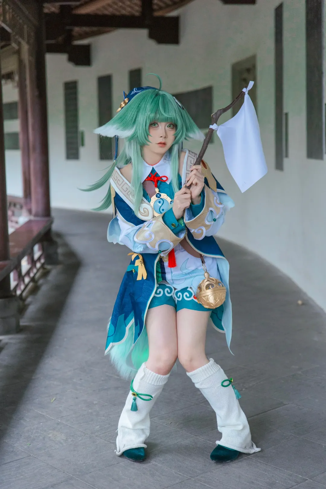 cosplay, Honkai: Star Rail, Huohuo cosplay, White stockings, Chinese-style photography