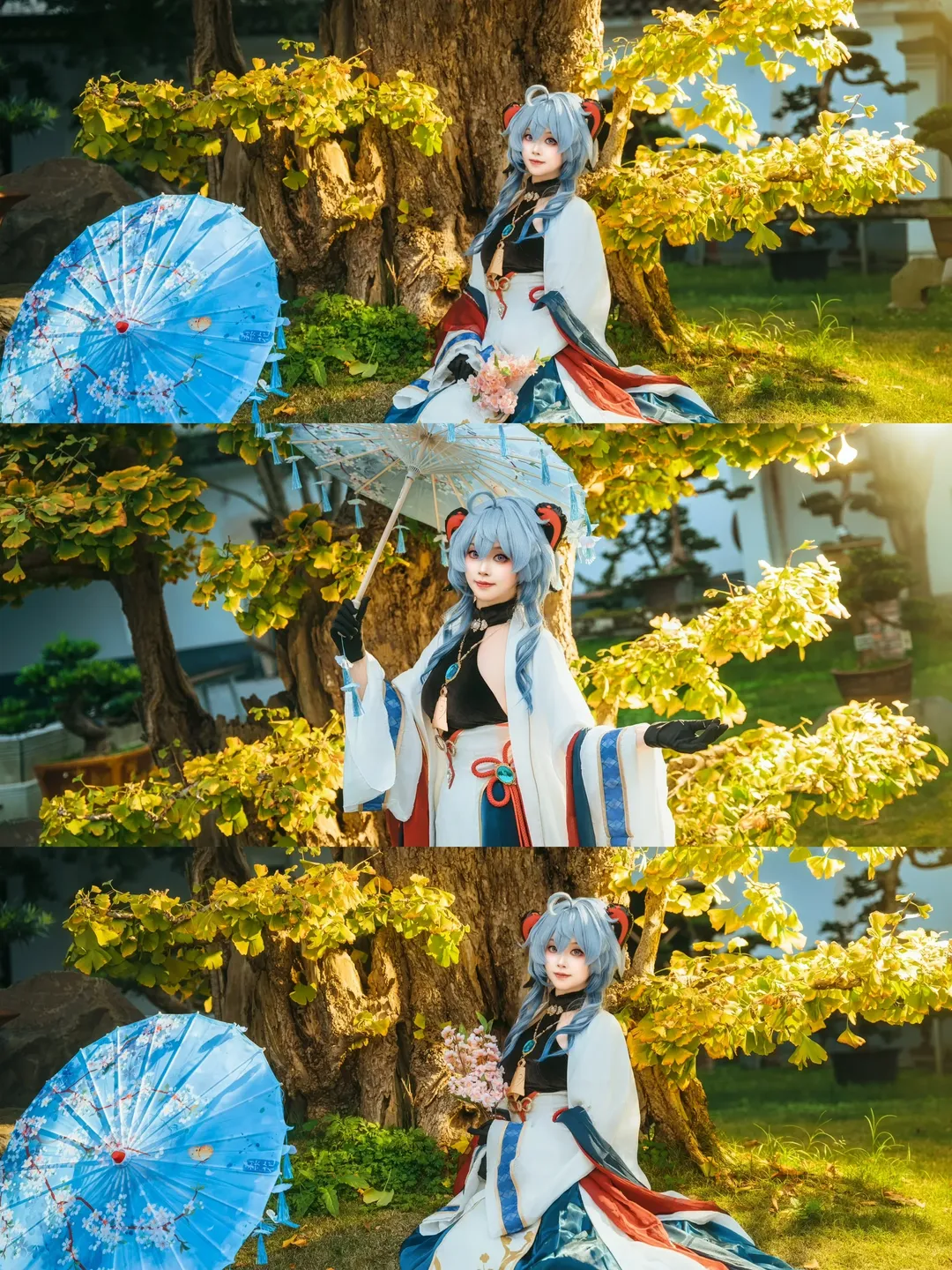 原神, 甘雨cos, 椰羊, 甘雨素雪银霜, 园林古风 - 第1张