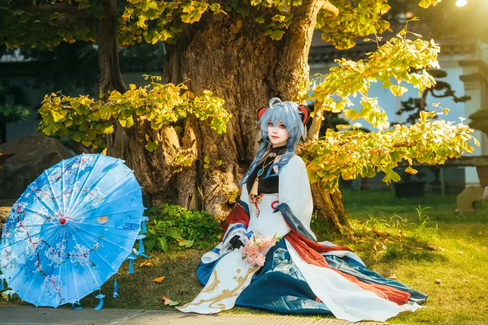原神, 甘雨cos, 椰羊, 甘雨素雪银霜, 园林古风 - 第3张