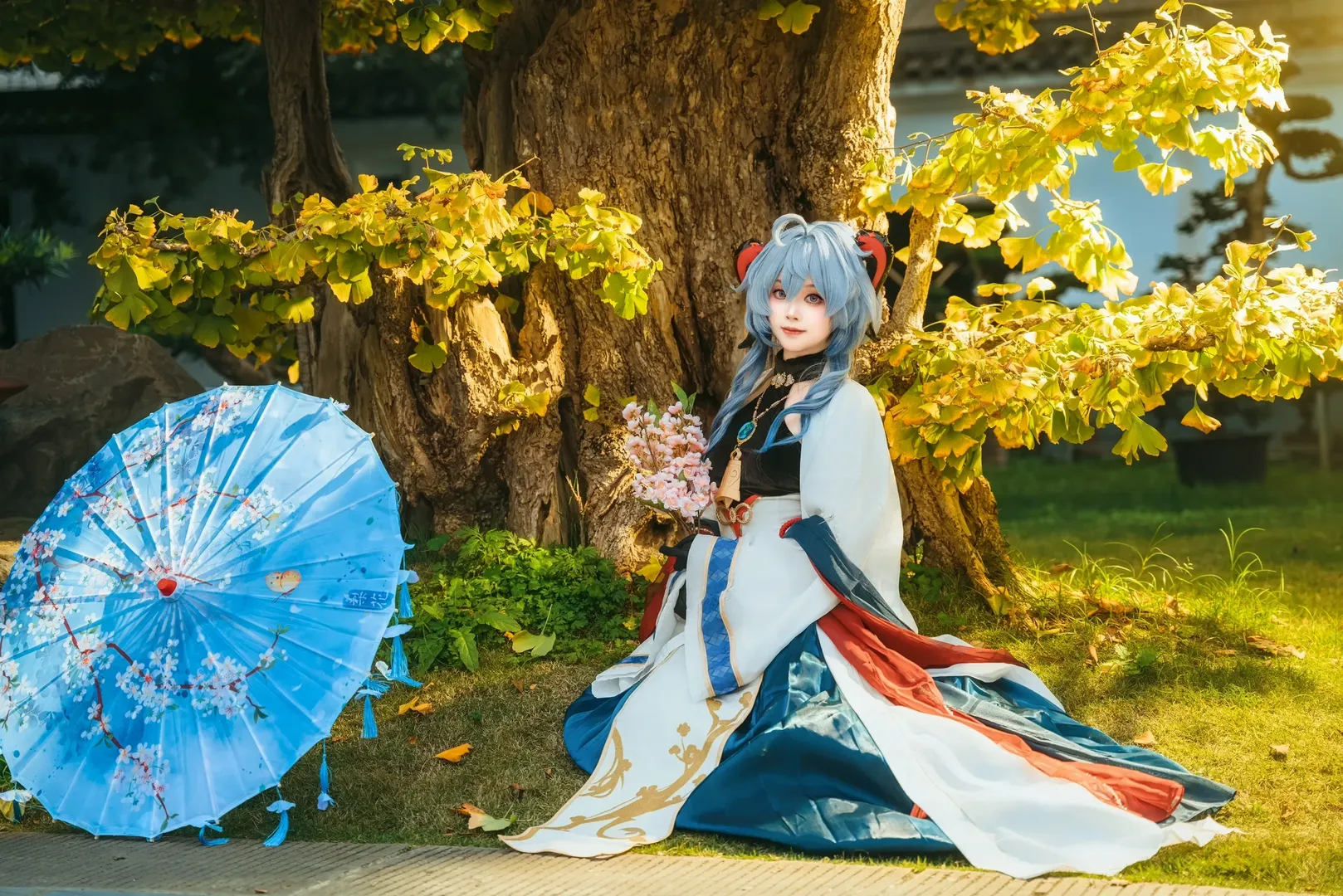 原神, 甘雨cos, 椰羊, 甘雨素雪银霜, 园林古风 - 第5张