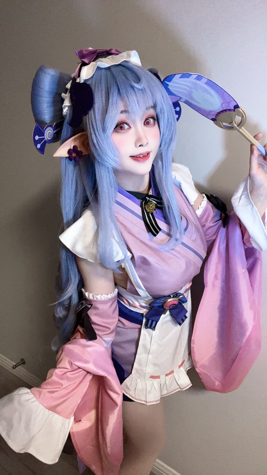 原神, 原神cosplay, 梦见月瑞希cos, 春日樱花外景, cosplay道具展示 - 第1张
