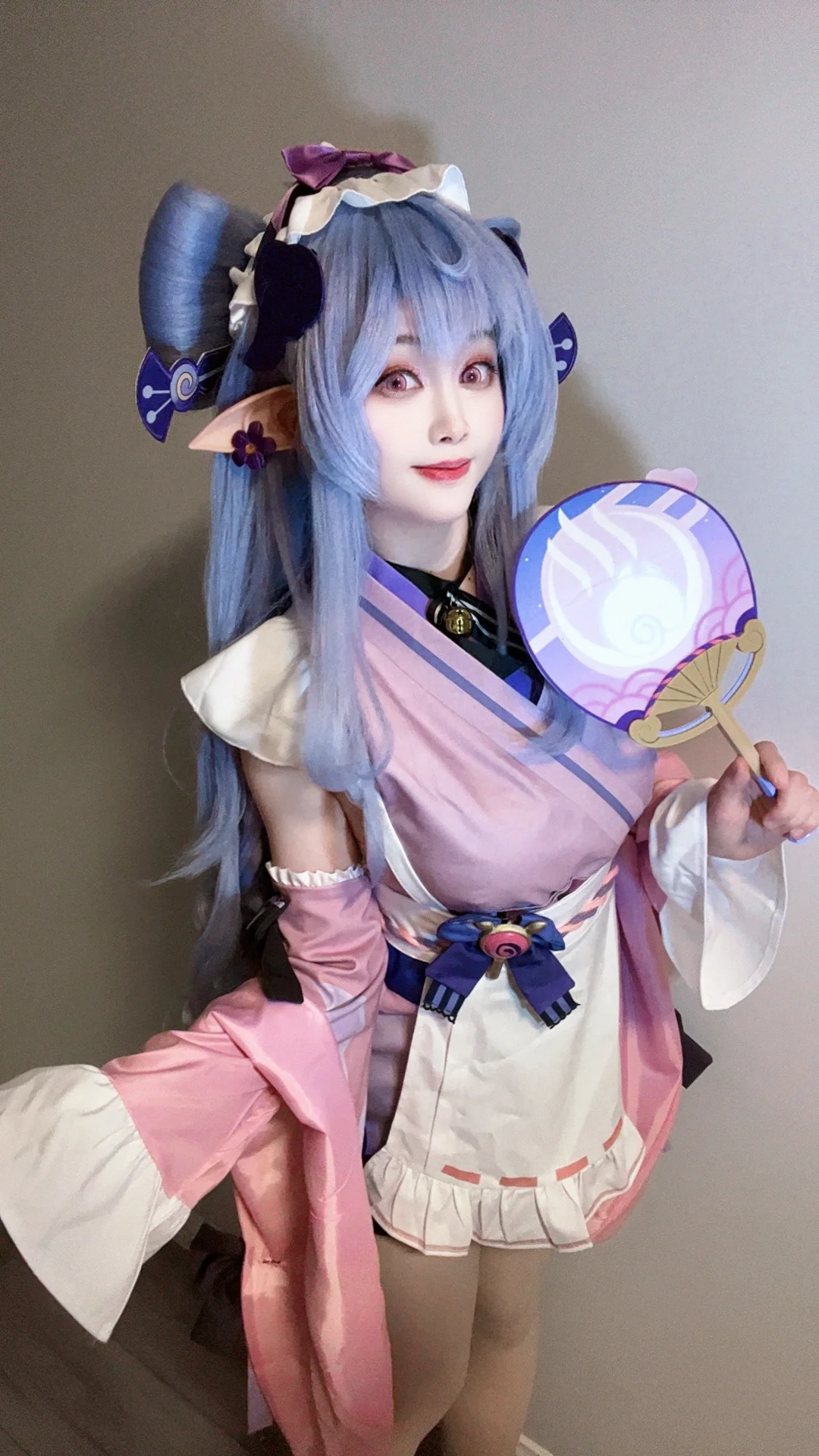 原神, 原神cosplay, 梦见月瑞希cos, 春日樱花外景, cosplay道具展示 - 第2张