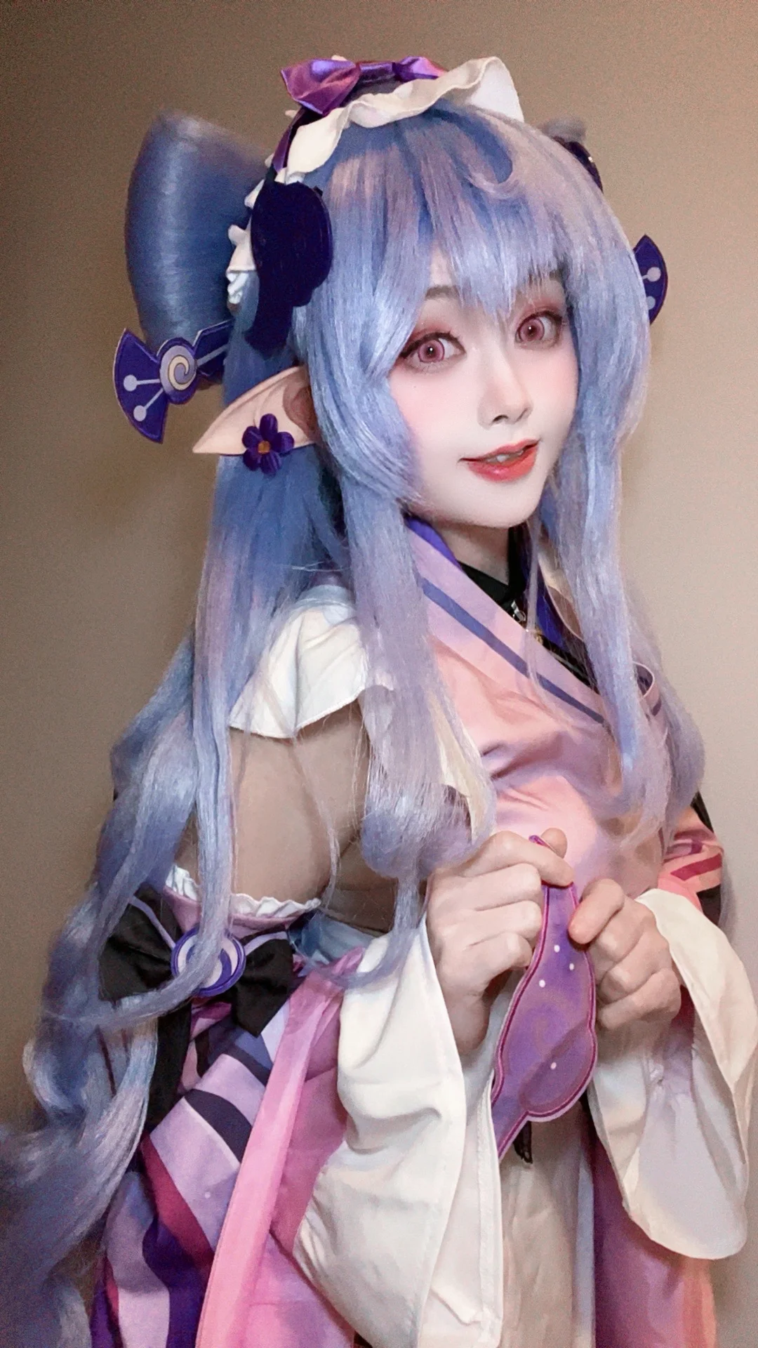 原神, 原神cosplay, 梦见月瑞希cos, 春日樱花外景, cosplay道具展示 - 第3张