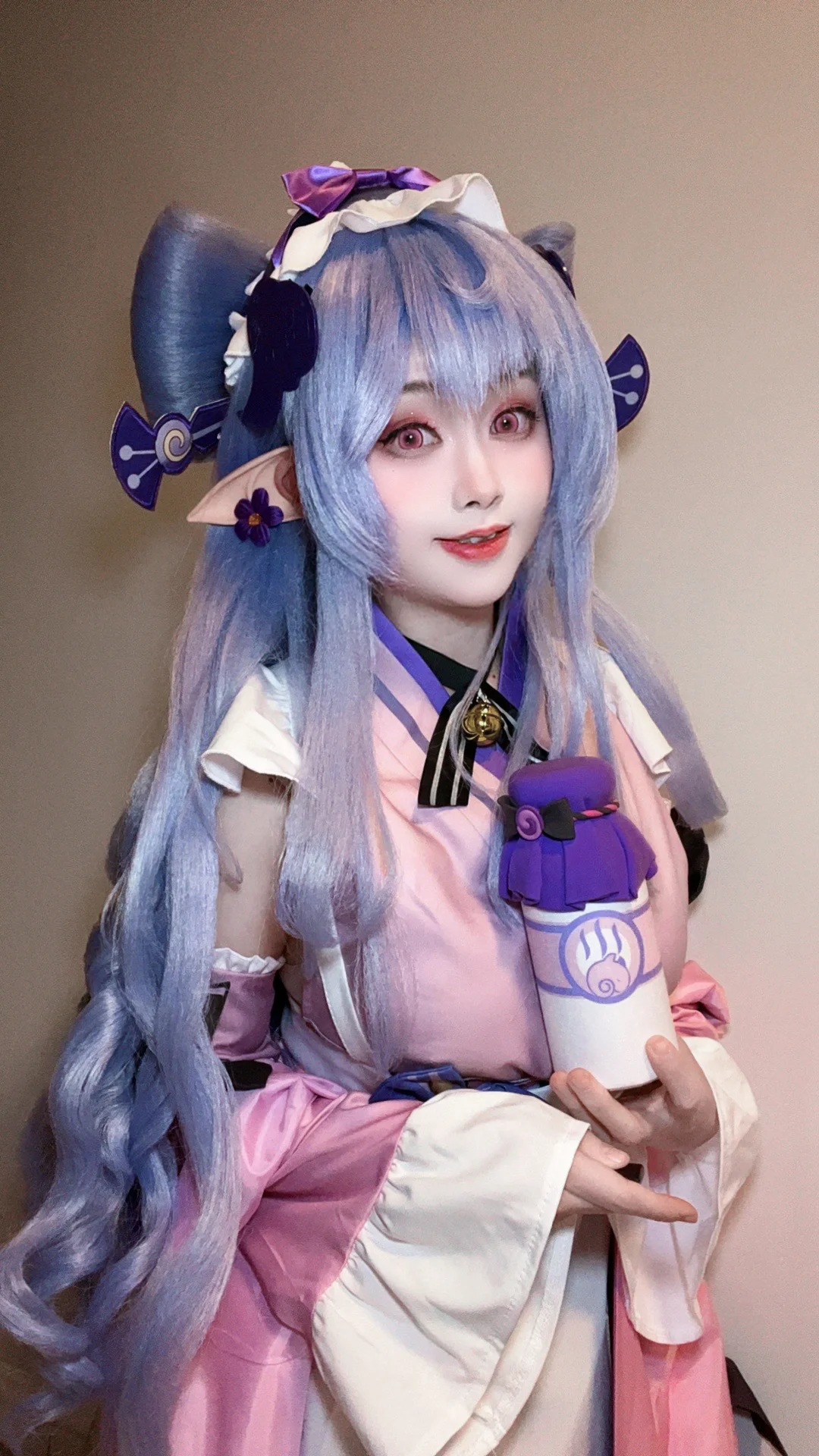 原神, 原神cosplay, 梦见月瑞希cos, 春日樱花外景, cosplay道具展示 - 第4张