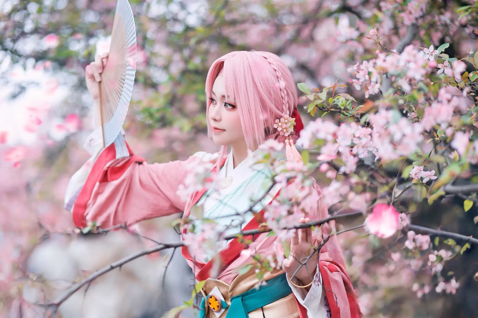 Cosplay穿搭, 春野櫻cos, 火影忍者手遊, 俠影江湖, 櫻花外景cos - 第2張
