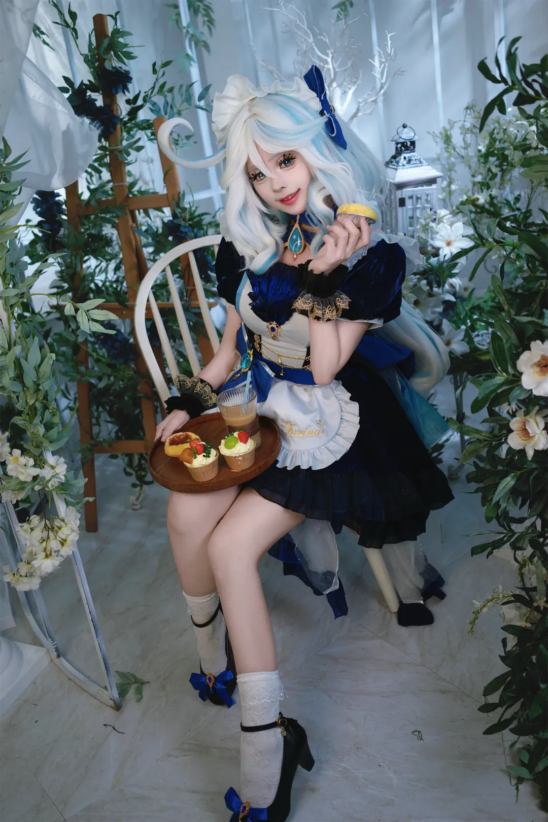 原神, 芙宁娜cos, 水神cos, 黑丝cos, 芙宁娜生日快乐 - 第4张