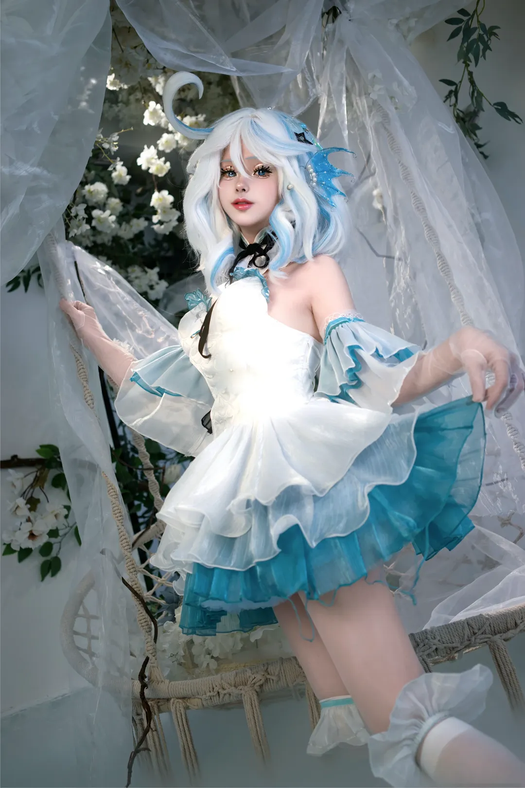 原神, 芙宁娜cos, 水神cos, 黑丝cos, 芙宁娜生日快乐 - 第5张