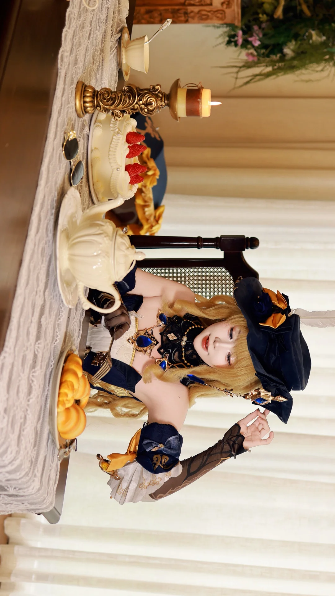 原神, cosplay日常, 娜維婭cos, 下午茶攝影, 復古風裝扮