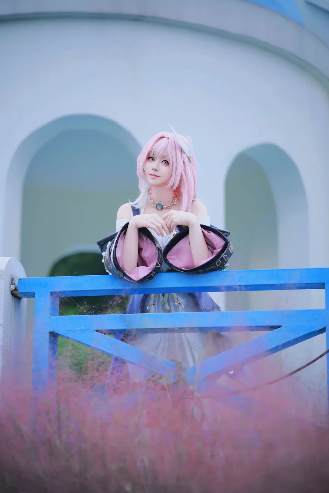 昔涟cos, 崩坏星穹铁道, 外景拍摄, cosplay日常, 白色连裤袜 - 第4张
