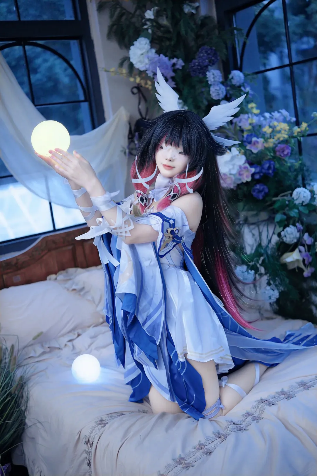 原神, 哥伦比娅cos, 二次元摄影, 原神cosplay, 月下白鸽