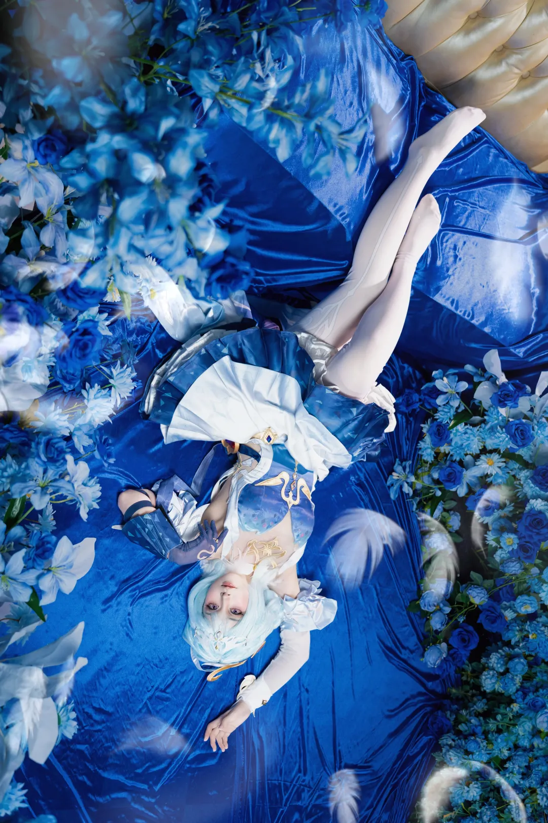 原神, 二次元cosplay, 蓝色系摄影, 白丝穿搭, 奥黛塔cos - 第1张