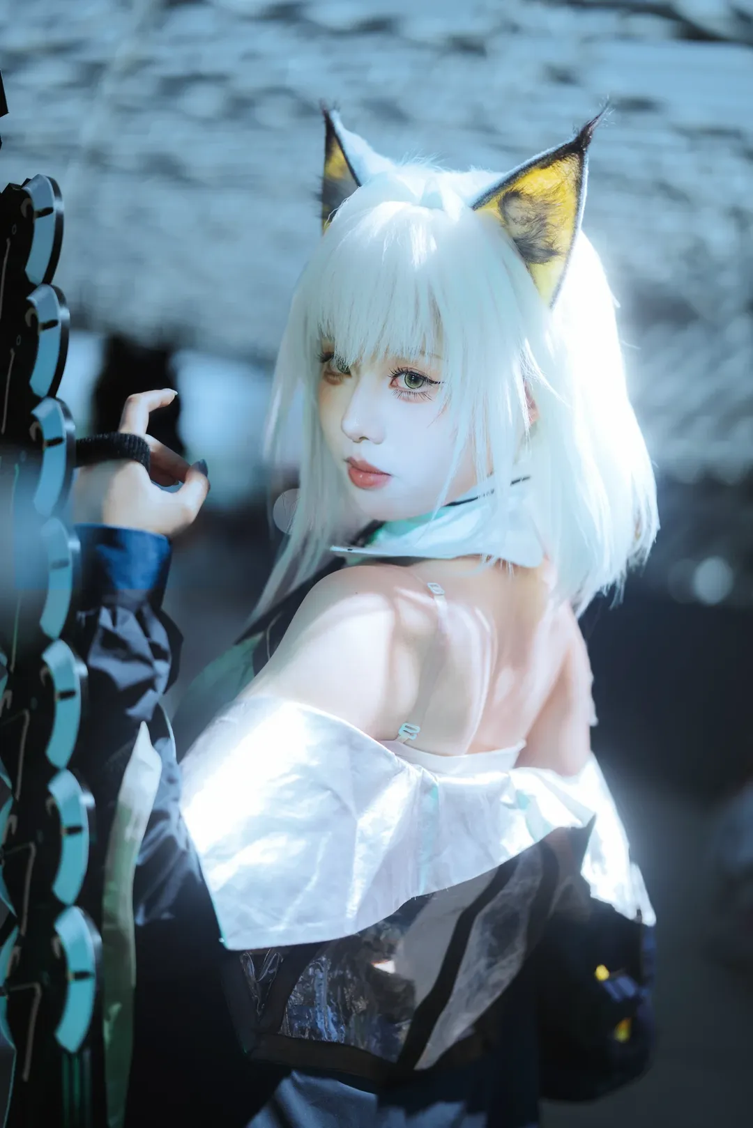 Cosplay摄影, 明日方舟, 机械风, 凯尔希cos, 白毛兽耳