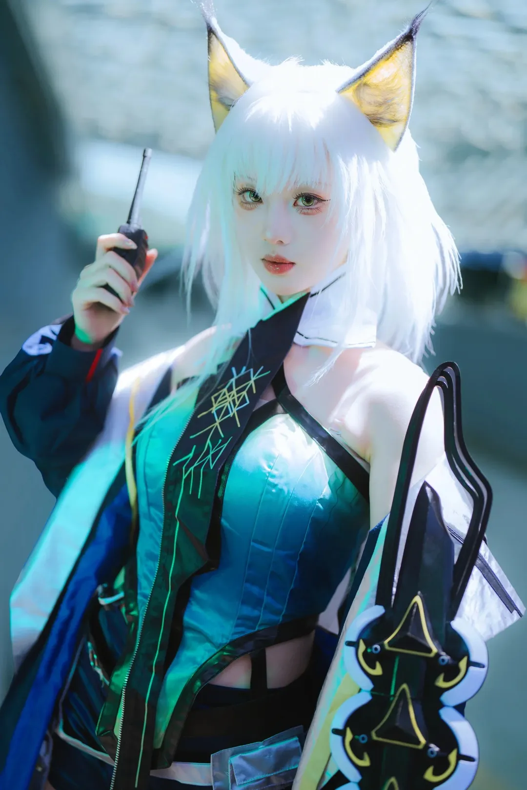 明日方舟, 战术风cosplay, 凯尔希cos, 白色假发, 兽耳cos - 第2张