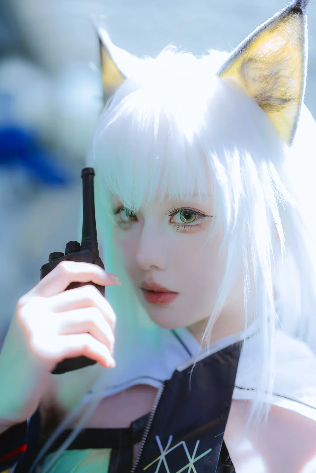 明日方舟, 战术风cosplay, 凯尔希cos, 白色假发, 兽耳cos - 第3张