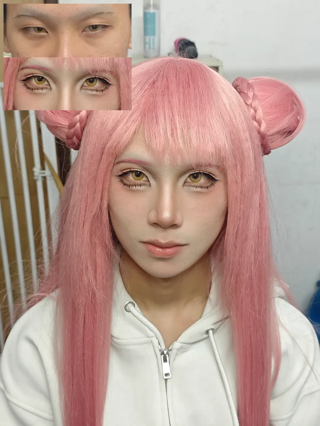 アークナイツ, セイロン コスプレ, コスプレメイク紹介, ピンク系アイメイク, 一重メイク - 1枚目