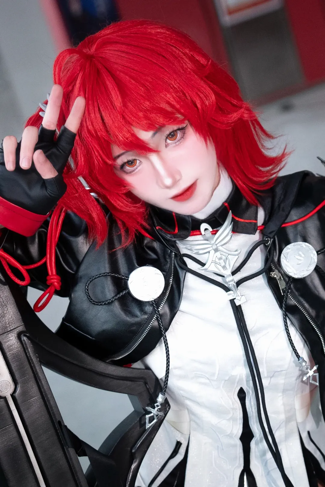 明日方舟, 新约能天使cos, cosplay妆容, 白丝cos, 腿环 - 第1张