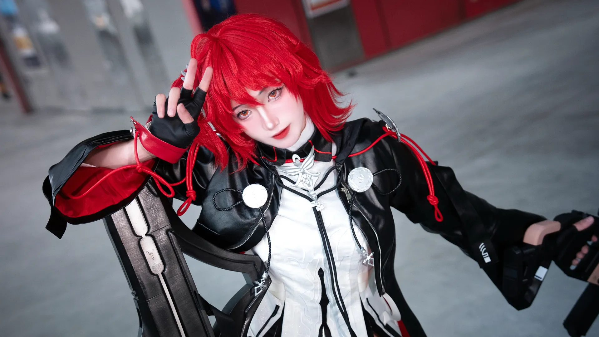 明日方舟, 新约能天使cos, cosplay妆容, 白丝cos, 腿环 - 第2张