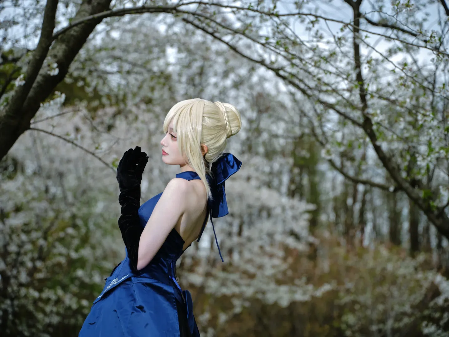 二次元, cosplay, fgo, 黑丝, 黑sabercos - 第1张
