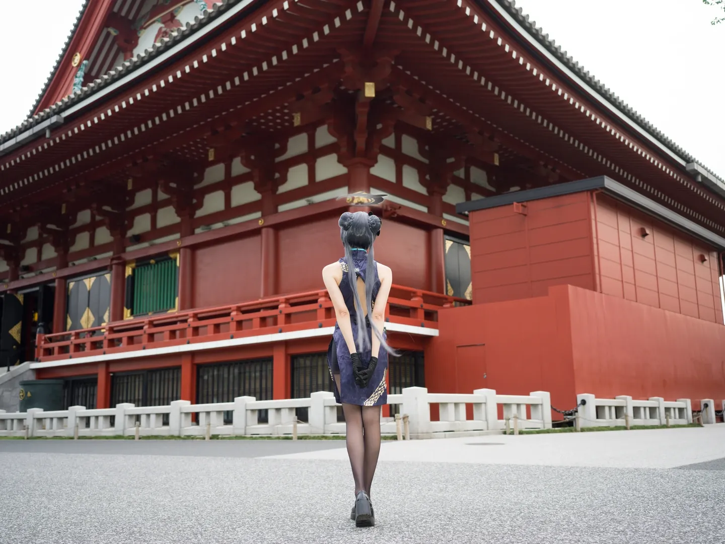 蔚蓝档案, 妃咲cos, 黑丝, cosplay摄影, 浅草寺 - 第1张