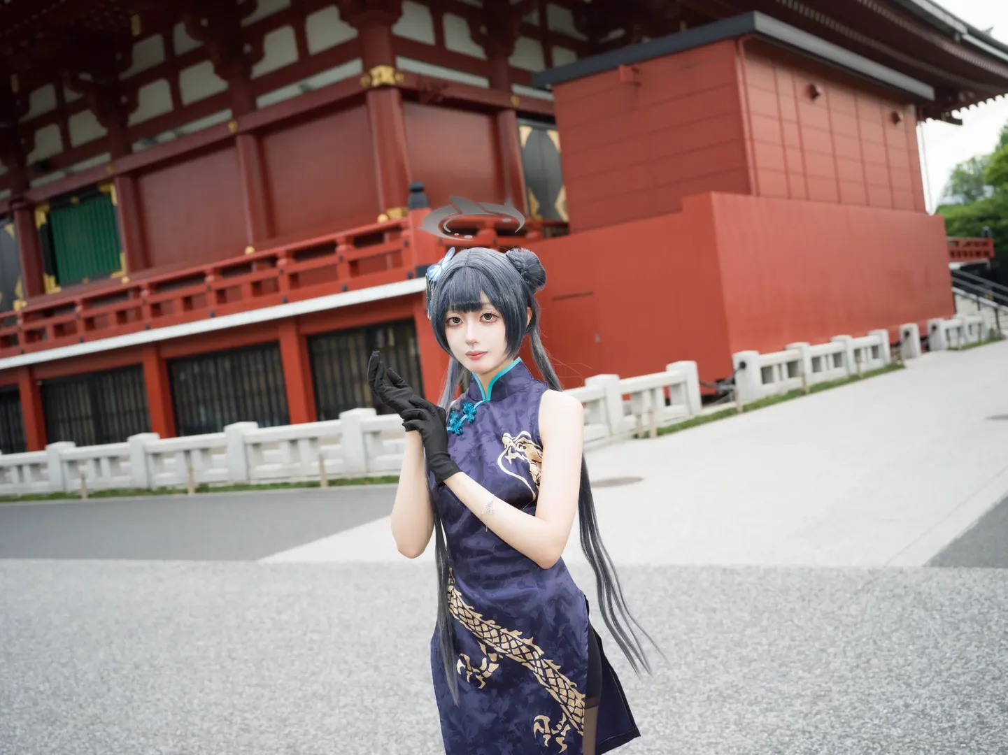 蔚蓝档案, 妃咲cos, 黑丝, cosplay摄影, 浅草寺 - 第5张