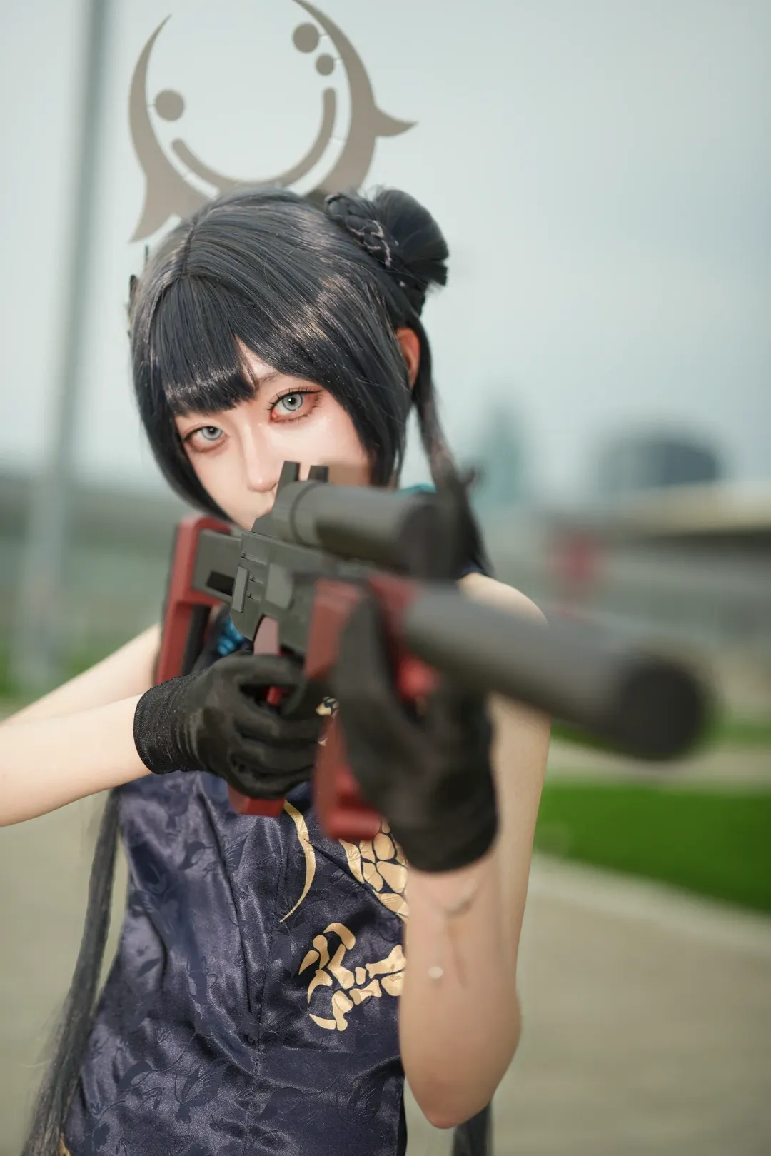 蔚蓝档案, 妃咲cos, 旗袍cosplay, 黑丝穿搭, CJ漫展 - 第1张