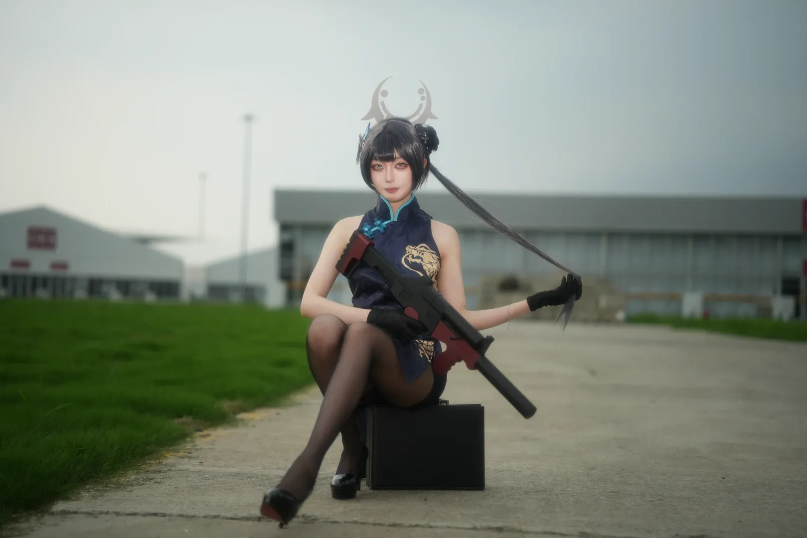 蔚蓝档案, 妃咲cos, 旗袍cosplay, 黑丝穿搭, CJ漫展