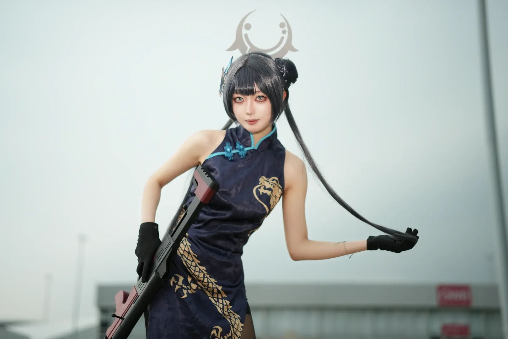 蔚蓝档案, 妃咲cos, 旗袍cosplay, 黑丝穿搭, CJ漫展 - 第9张