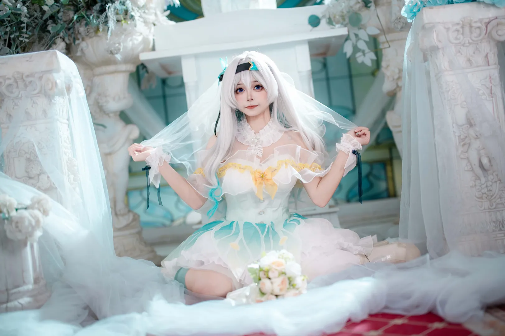 崩壊：スターレイル, ホタル コスプレ, 花嫁コスプレ, 白タイツコスプレ, 仙気コスプレ - 1枚目