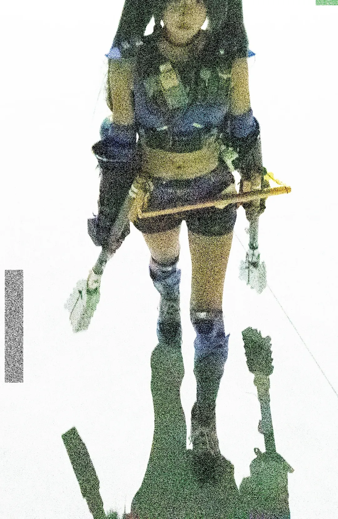 絕區零, 機能風穿搭, 青衣cos, 高噪點攝影, 雙持武器