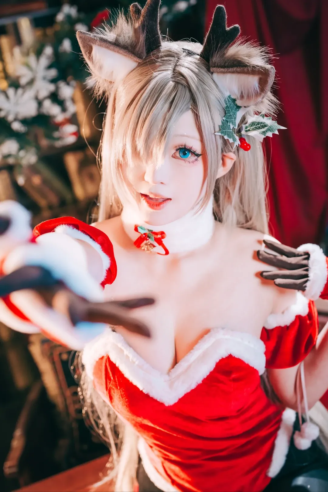 cosplay, 蔚蓝档案, 一之濑明日奈cos, 黑丝, 圣诞驯鹿 - 第3张
